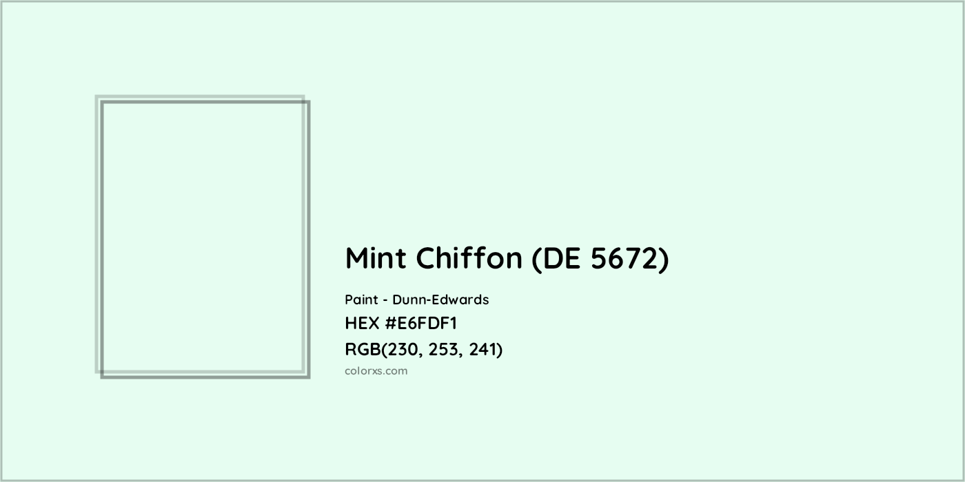 HEX #E6FDF1 Mint Chiffon (DE 5672) Paint Dunn-Edwards - Color Code