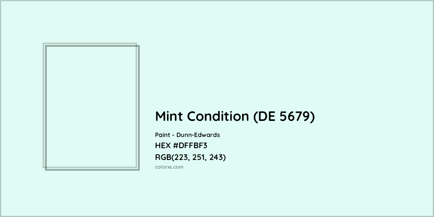 HEX #DFFBF3 Mint Condition (DE 5679) Paint Dunn-Edwards - Color Code