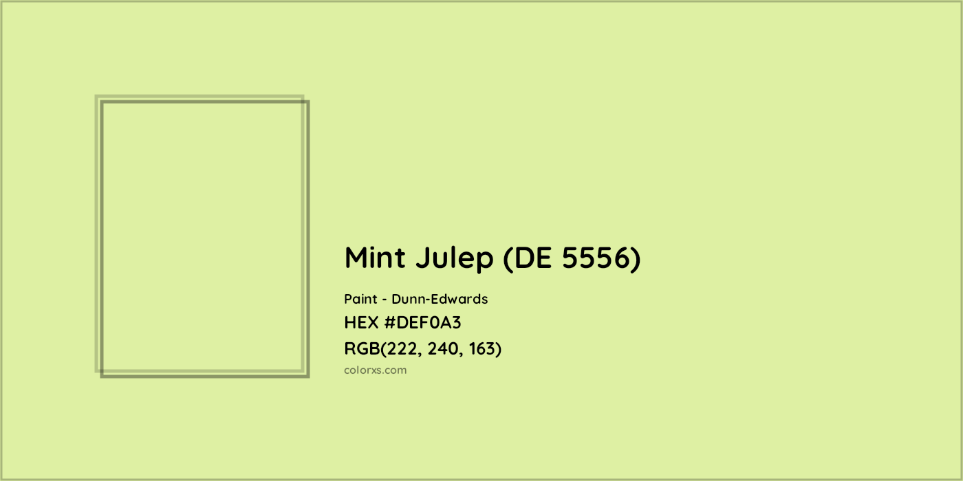HEX #DEF0A3 Mint Julep (DE 5556) Paint Dunn-Edwards - Color Code