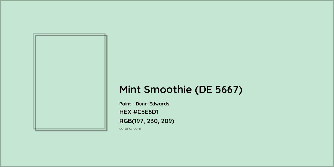 HEX #C5E6D1 Mint Smoothie (DE 5667) Paint Dunn-Edwards - Color Code
