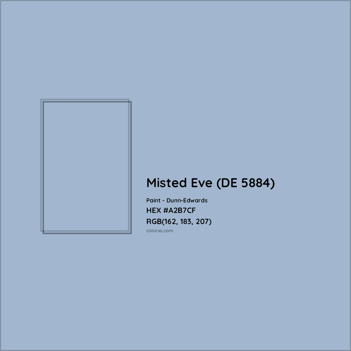 HEX #A2B7CF Misted Eve (DE 5884) Paint Dunn-Edwards - Color Code