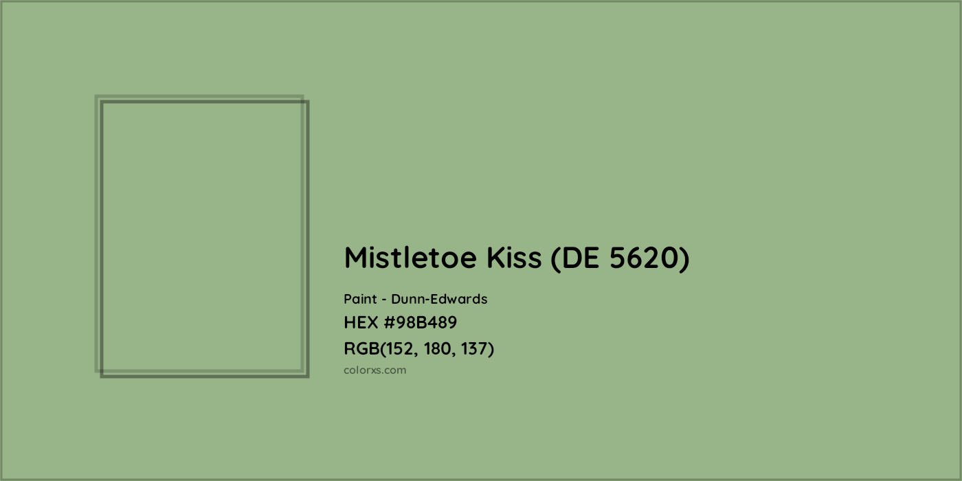 HEX #98B489 Mistletoe Kiss (DE 5620) Paint Dunn-Edwards - Color Code