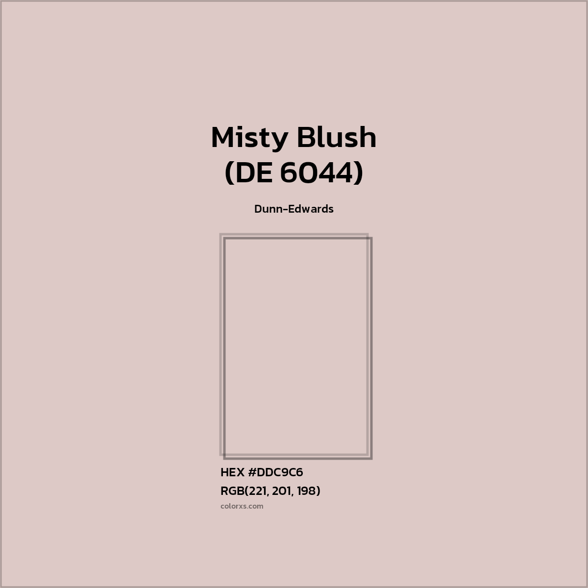 HEX #DDC9C6 Misty Blush (DE 6044) Paint Dunn-Edwards - Color Code