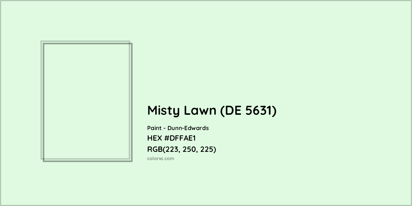 HEX #DFFAE1 Misty Lawn (DE 5631) Paint Dunn-Edwards - Color Code