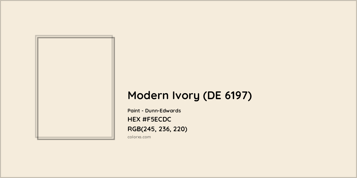 HEX #F5ECDC Modern Ivory (DE 6197) Paint Dunn-Edwards - Color Code