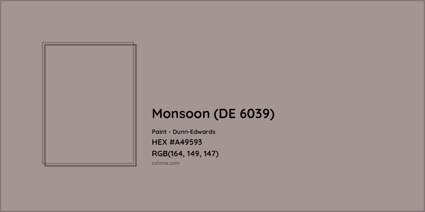 HEX #A49593 Monsoon (DE 6039) Paint Dunn-Edwards - Color Code