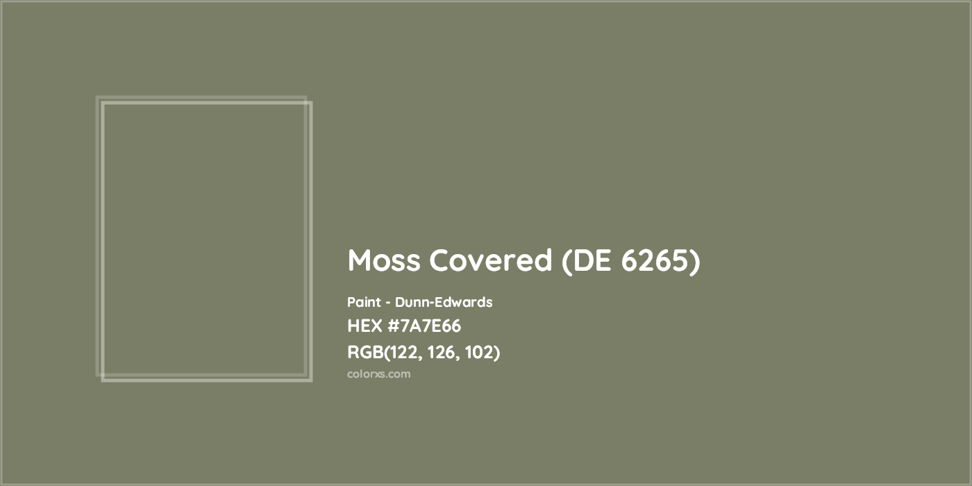 HEX #7A7E66 Moss Covered (DE 6265) Paint Dunn-Edwards - Color Code