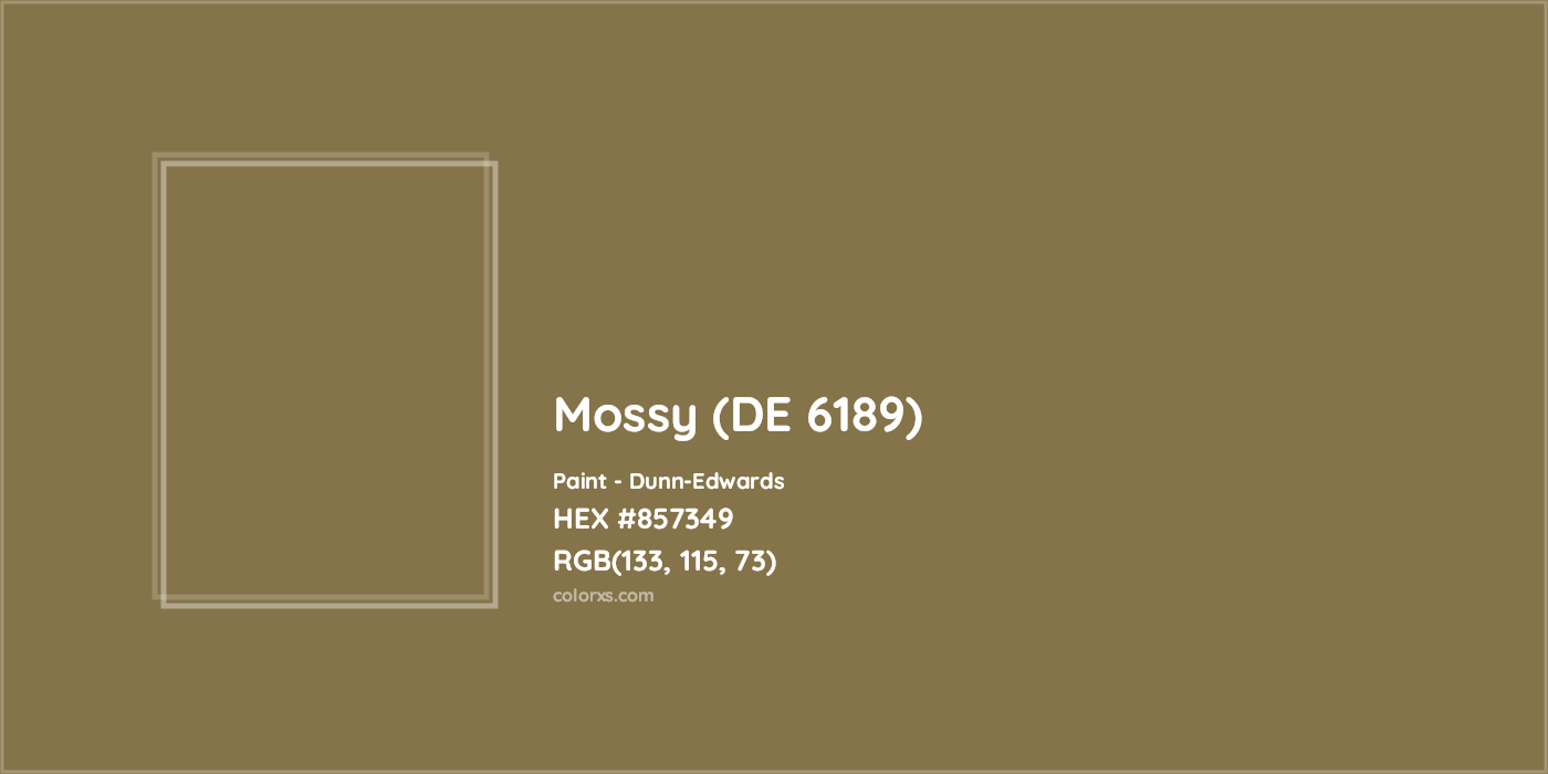 HEX #857349 Mossy (DE 6189) Paint Dunn-Edwards - Color Code