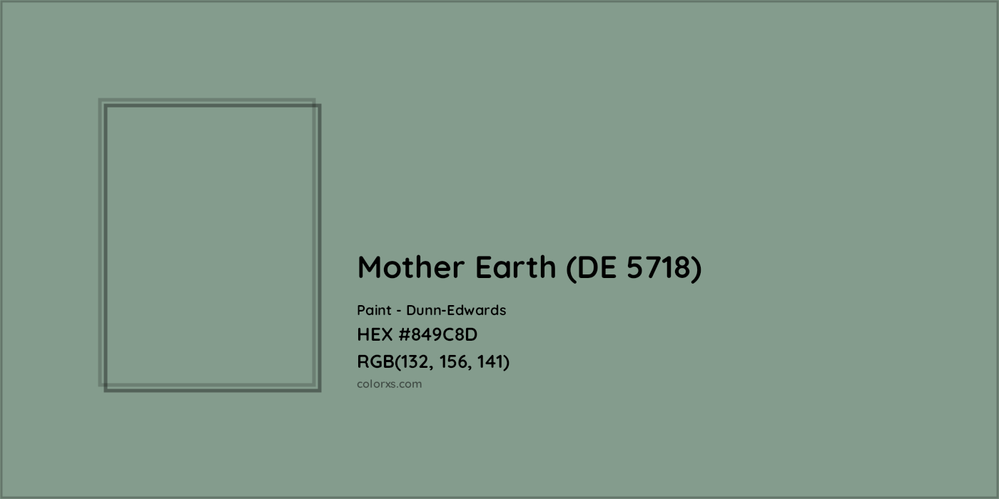HEX #849C8D Mother Earth (DE 5718) Paint Dunn-Edwards - Color Code