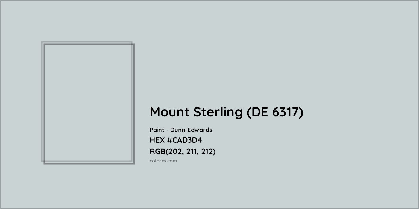 HEX #CAD3D4 Mount Sterling (DE 6317) Paint Dunn-Edwards - Color Code