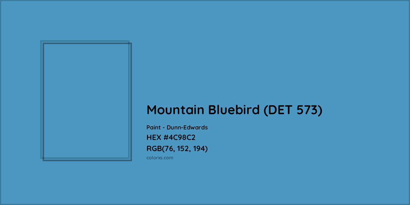 HEX #4C98C2 Mountain Bluebird (DET 573) Paint Dunn-Edwards - Color Code