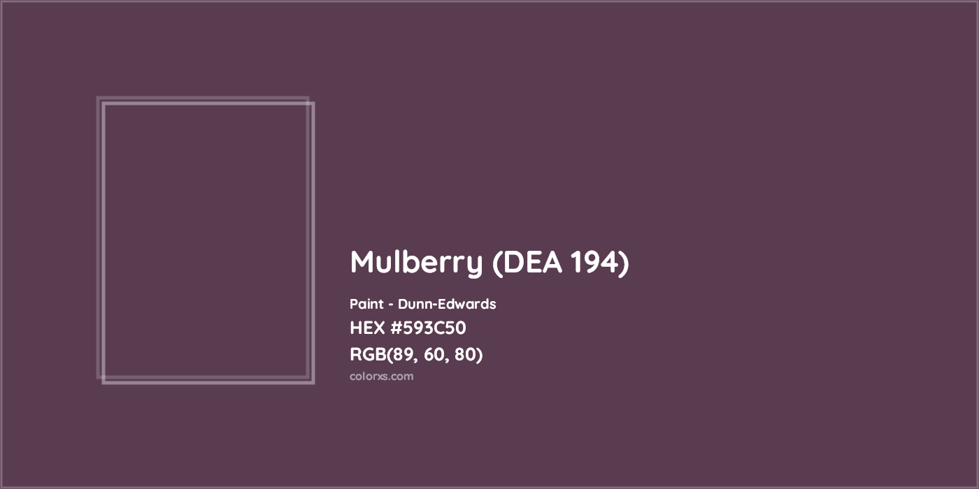 HEX #593C50 Mulberry (DEA 194) Paint Dunn-Edwards - Color Code