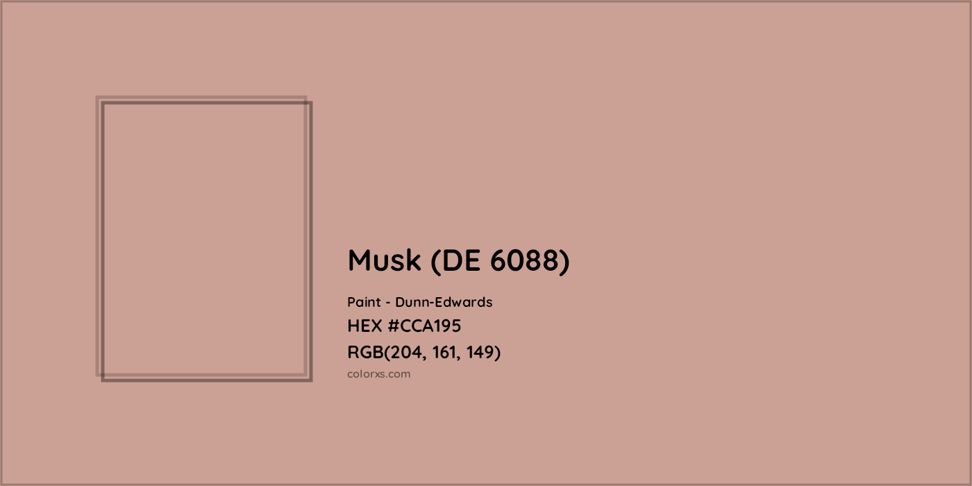 HEX #CCA195 Musk (DE 6088) Paint Dunn-Edwards - Color Code