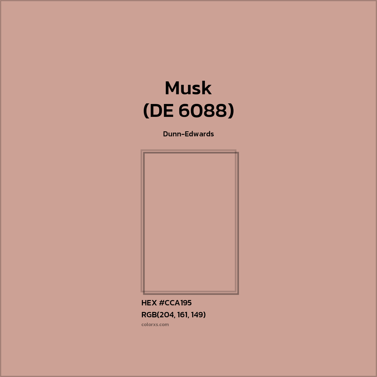 HEX #CCA195 Musk (DE 6088) Paint Dunn-Edwards - Color Code
