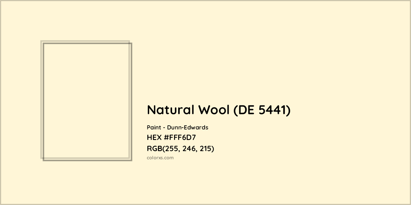 HEX #FFF6D7 Natural Wool (DE 5441) Paint Dunn-Edwards - Color Code