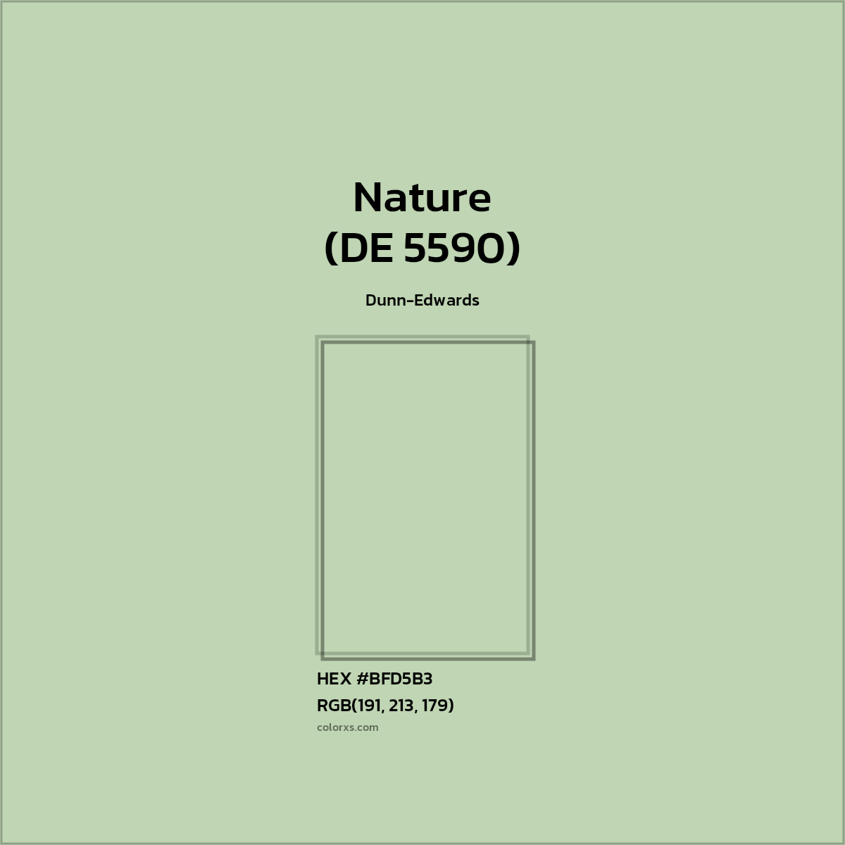 HEX #BFD5B3 Nature (DE 5590) Paint Dunn-Edwards - Color Code