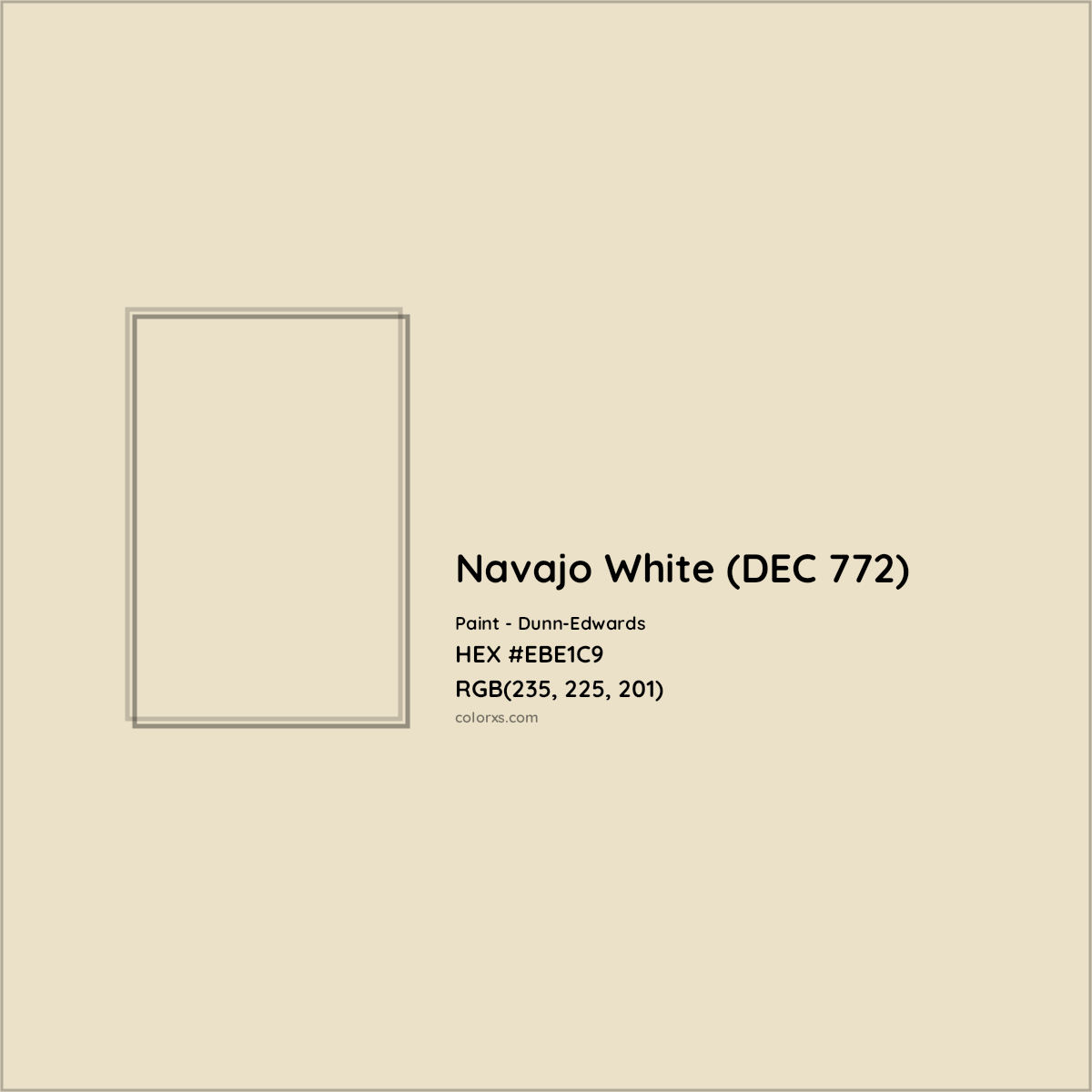 HEX #EBE1C9 Navajo White (DEC 772) Paint Dunn-Edwards - Color Code