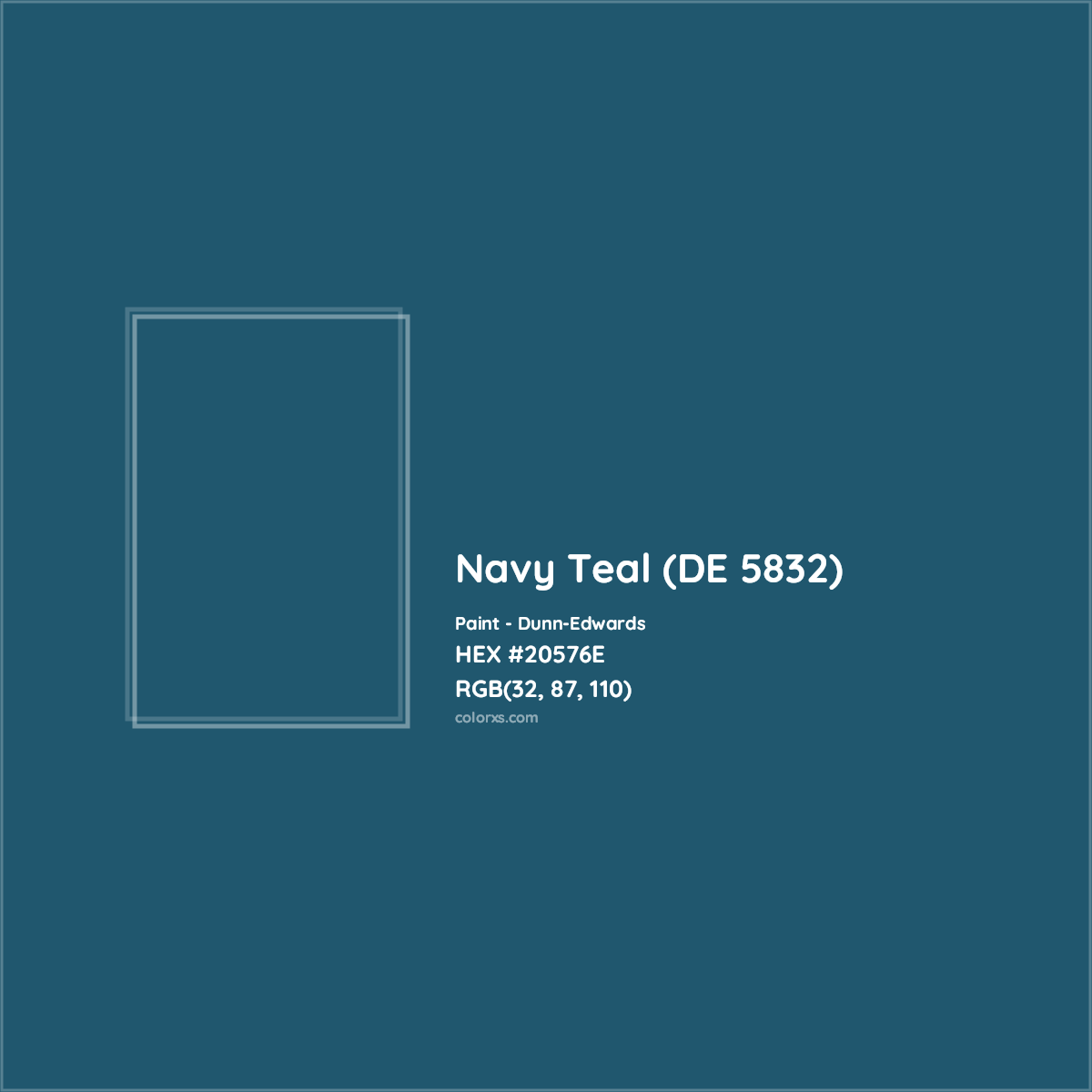 HEX #20576E Navy Teal (DE 5832) Paint Dunn-Edwards - Color Code