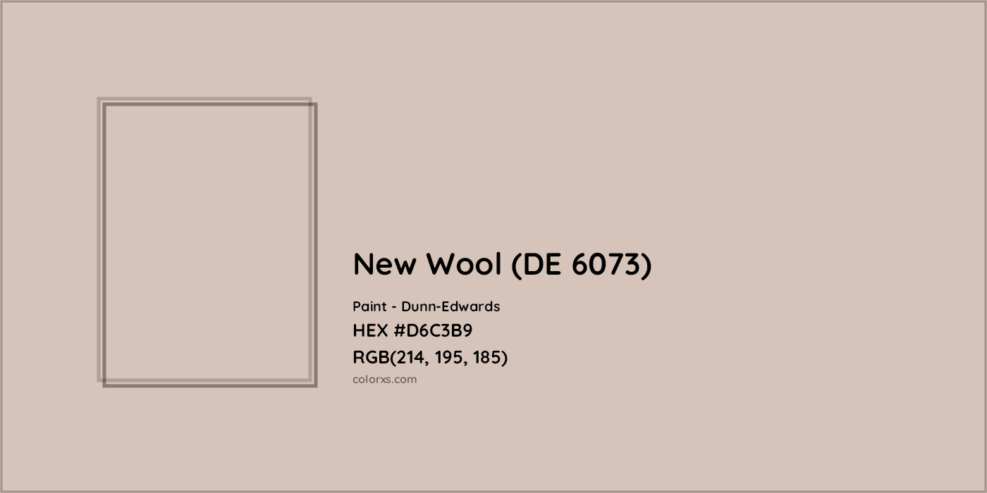 HEX #D6C3B9 New Wool (DE 6073) Paint Dunn-Edwards - Color Code
