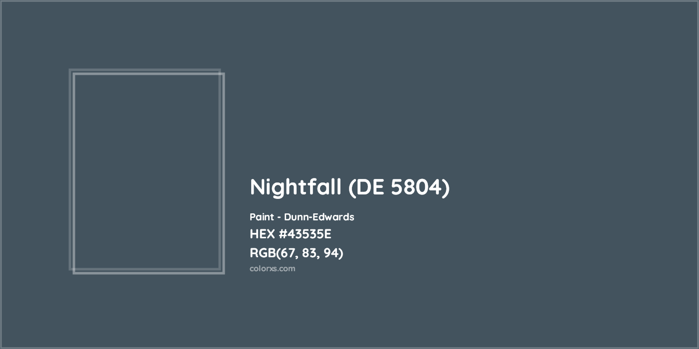 HEX #43535E Nightfall (DE 5804) Paint Dunn-Edwards - Color Code