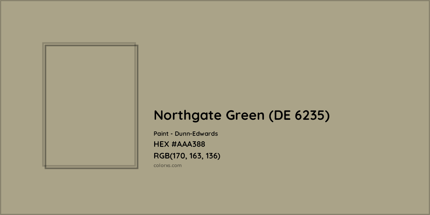 HEX #AAA388 Northgate Green (DE 6235) Paint Dunn-Edwards - Color Code