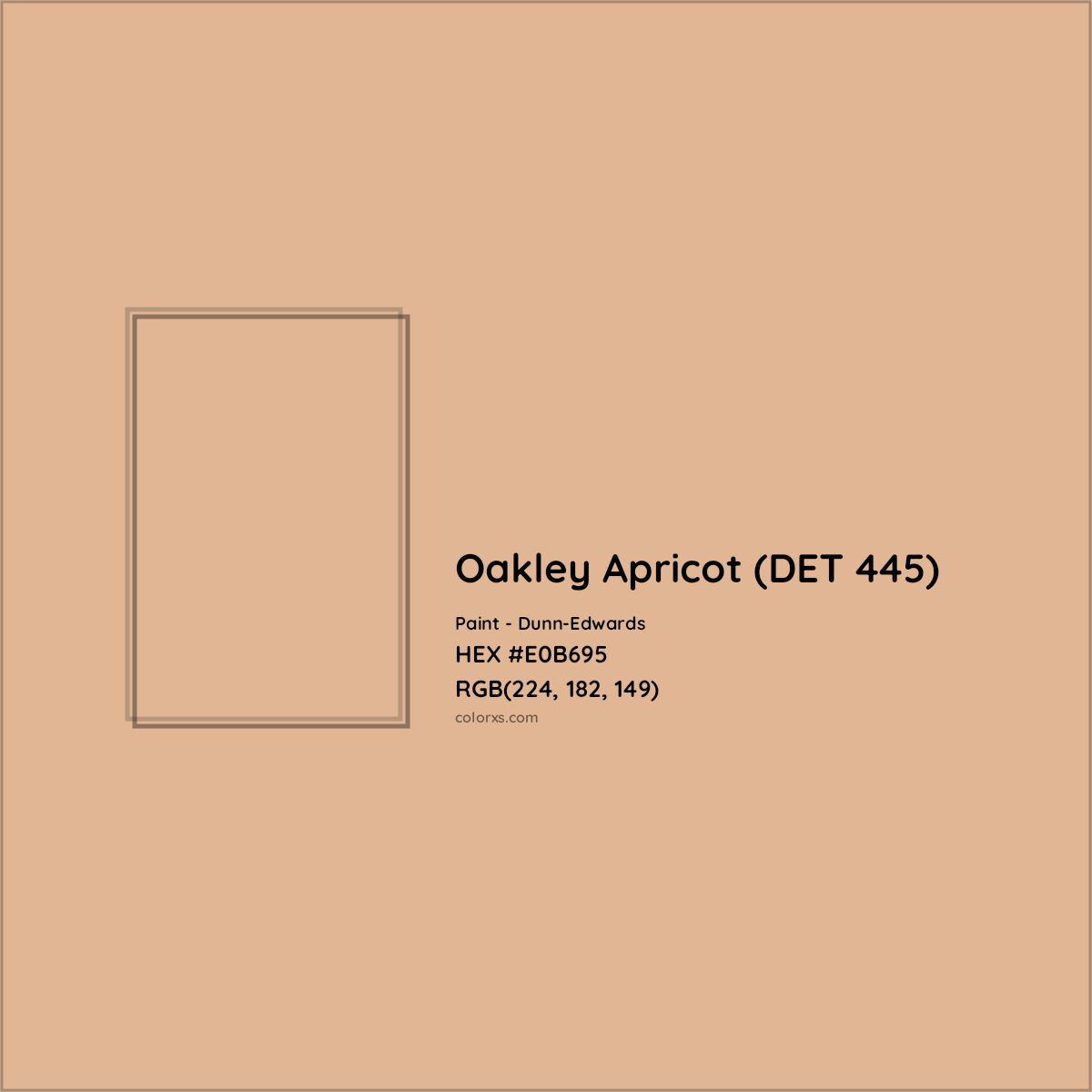 HEX #E0B695 Oakley Apricot (DET 445) Paint Dunn-Edwards - Color Code