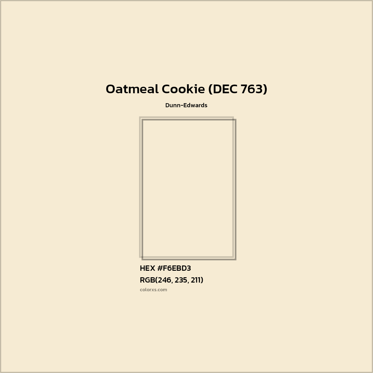 HEX #F6EBD3 Oatmeal Cookie (DEC 763) Paint Dunn-Edwards - Color Code