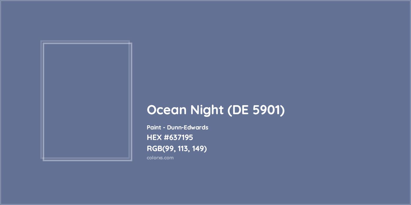 HEX #637195 Ocean Night (DE 5901) Paint Dunn-Edwards - Color Code