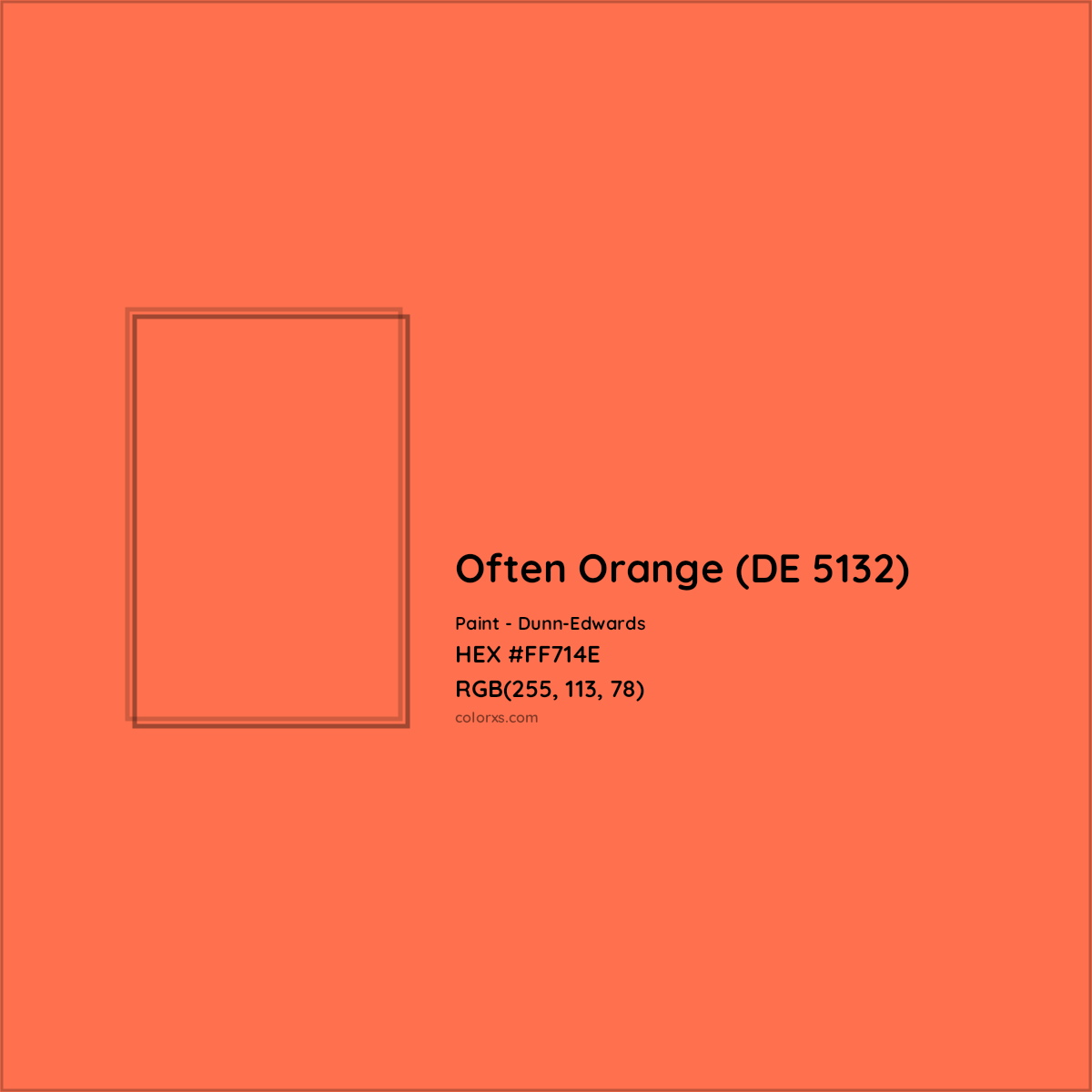 HEX #FF714E Often Orange (DE 5132) Paint Dunn-Edwards - Color Code
