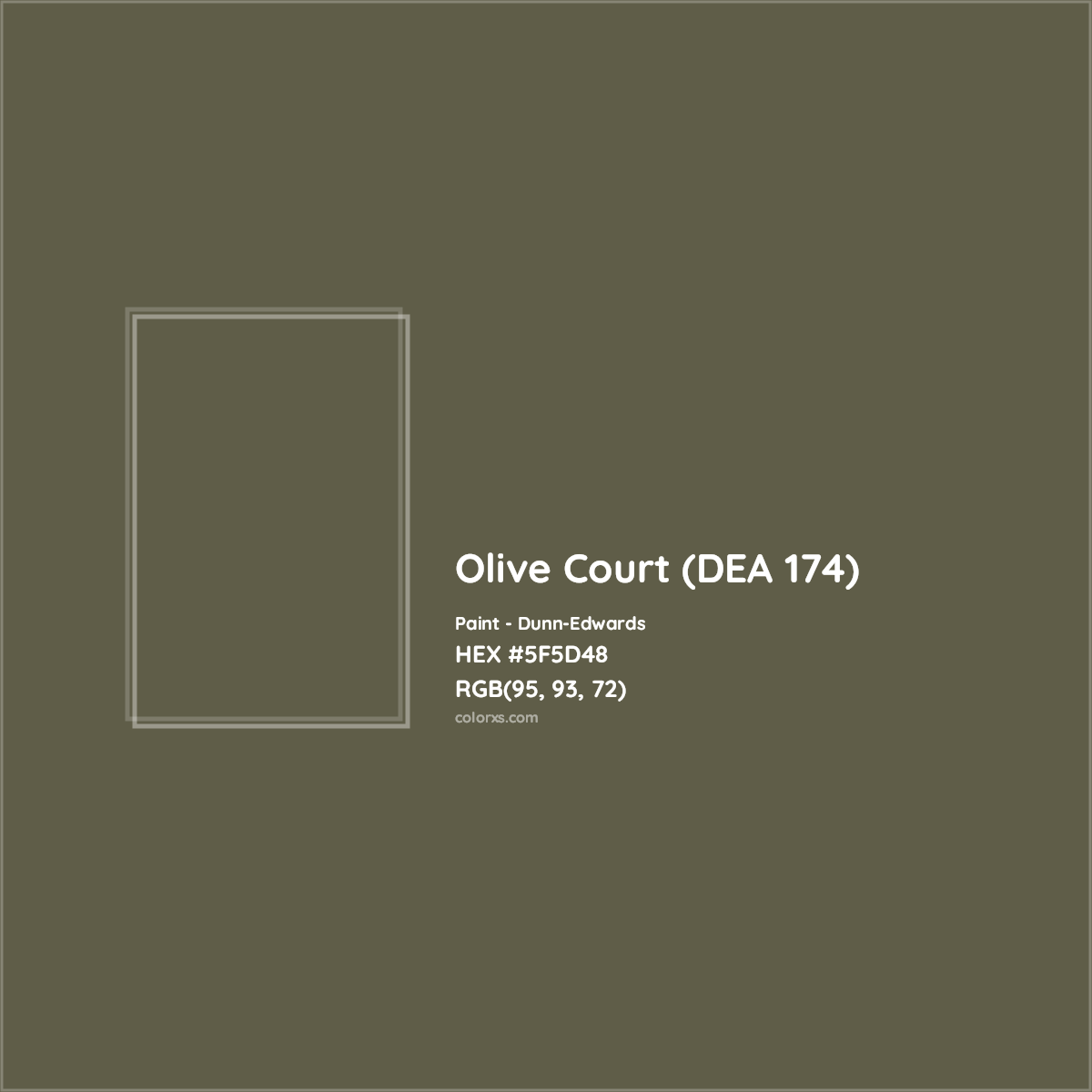 HEX #5F5D48 Olive Court (DEA 174) Paint Dunn-Edwards - Color Code