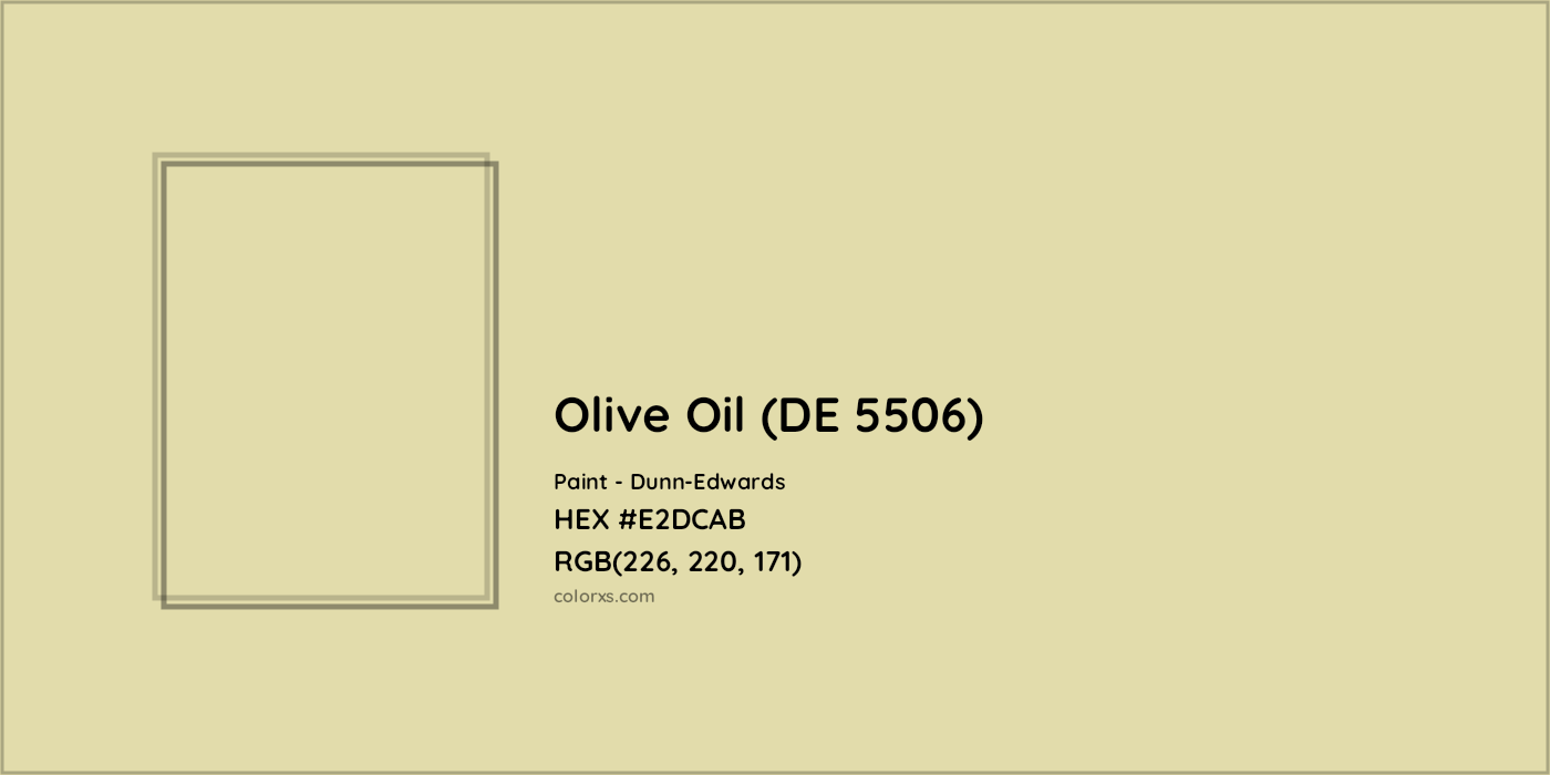 HEX #E2DCAB Olive Oil (DE 5506) Paint Dunn-Edwards - Color Code