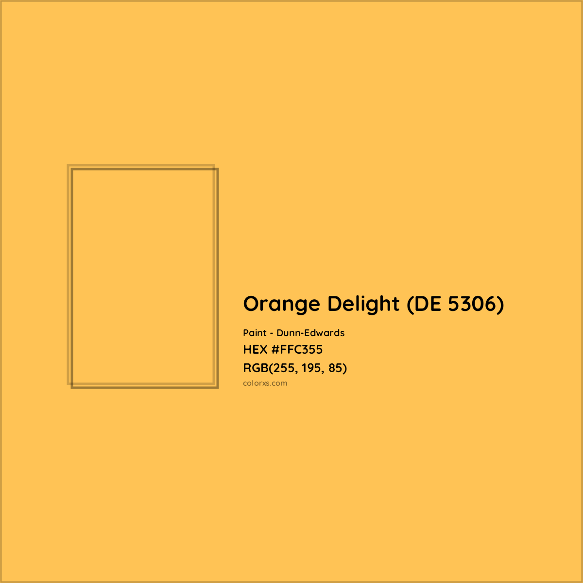 HEX #FFC355 Orange Delight (DE 5306) Paint Dunn-Edwards - Color Code