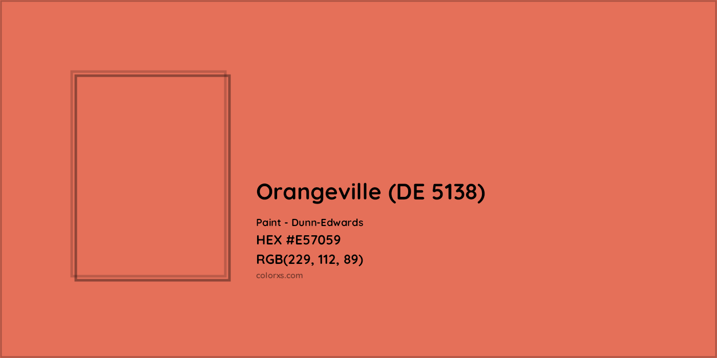 HEX #E57059 Orangeville (DE 5138) Paint Dunn-Edwards - Color Code