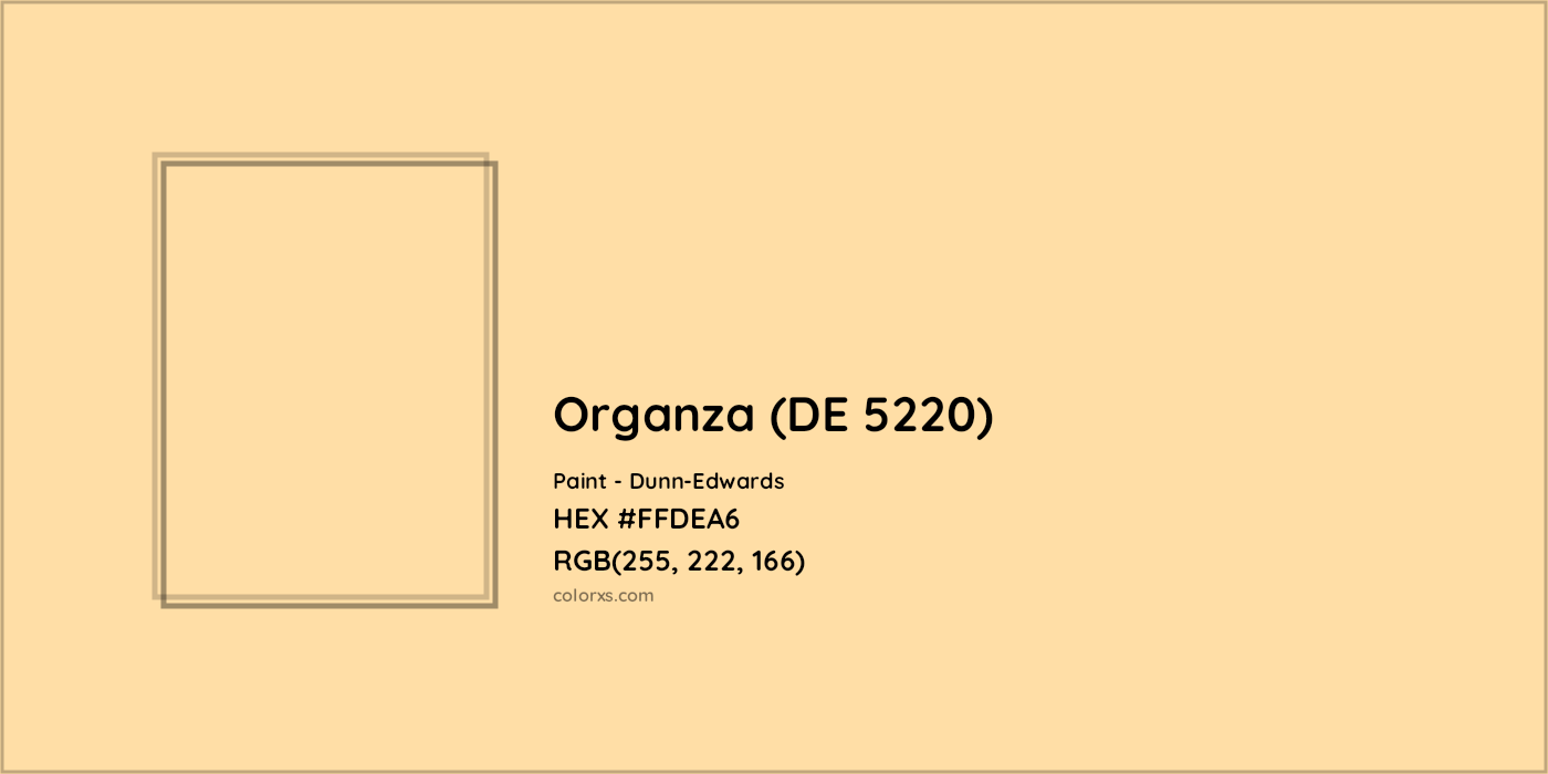 HEX #FFDEA6 Organza (DE 5220) Paint Dunn-Edwards - Color Code