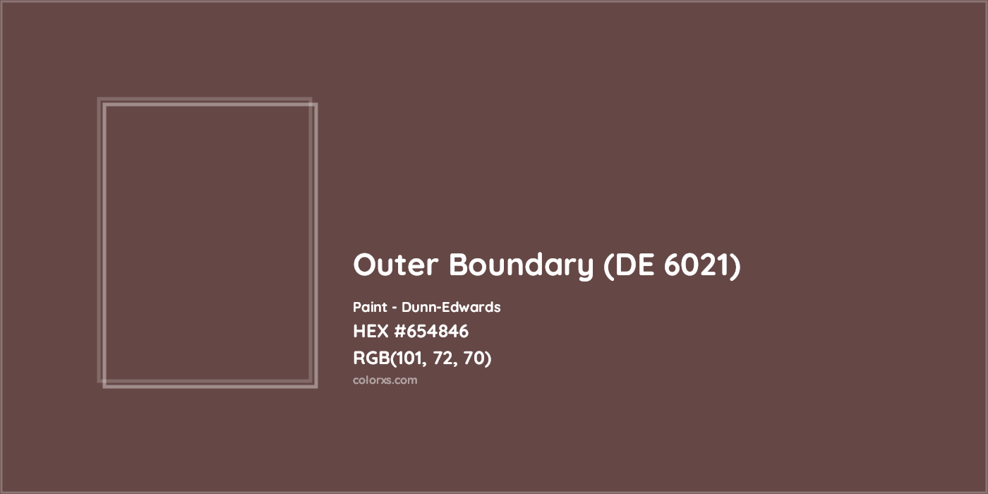 HEX #654846 Outer Boundary (DE 6021) Paint Dunn-Edwards - Color Code