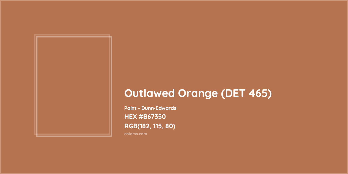 HEX #B67350 Outlawed Orange (DET 465) Paint Dunn-Edwards - Color Code