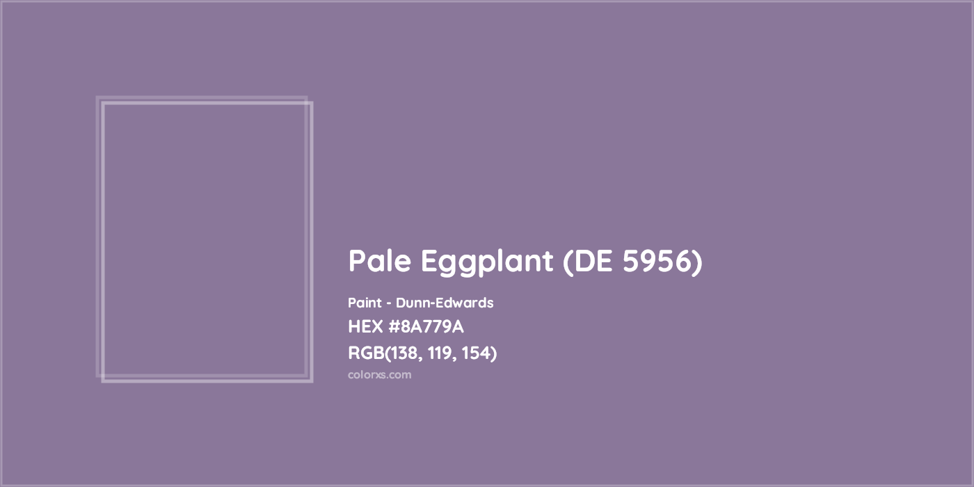 HEX #8A779A Pale Eggplant (DE 5956) Paint Dunn-Edwards - Color Code