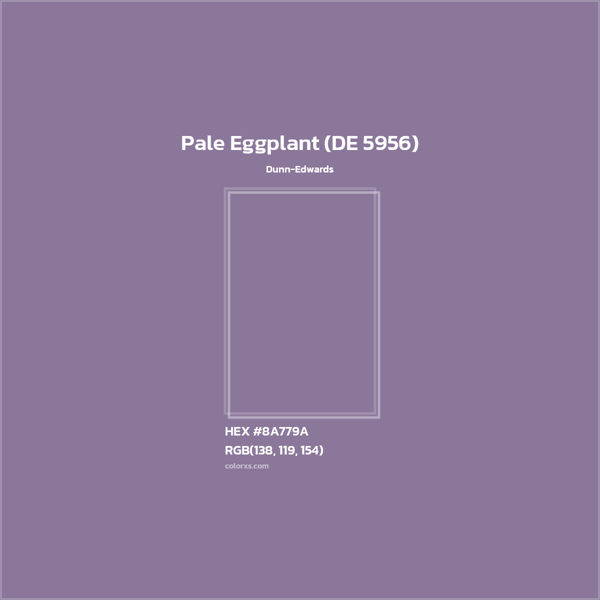 HEX #8A779A Pale Eggplant (DE 5956) Paint Dunn-Edwards - Color Code