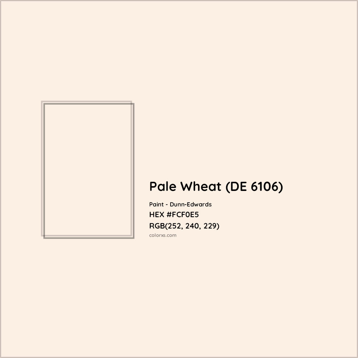 HEX #FCF0E5 Pale Wheat (DE 6106) Paint Dunn-Edwards - Color Code