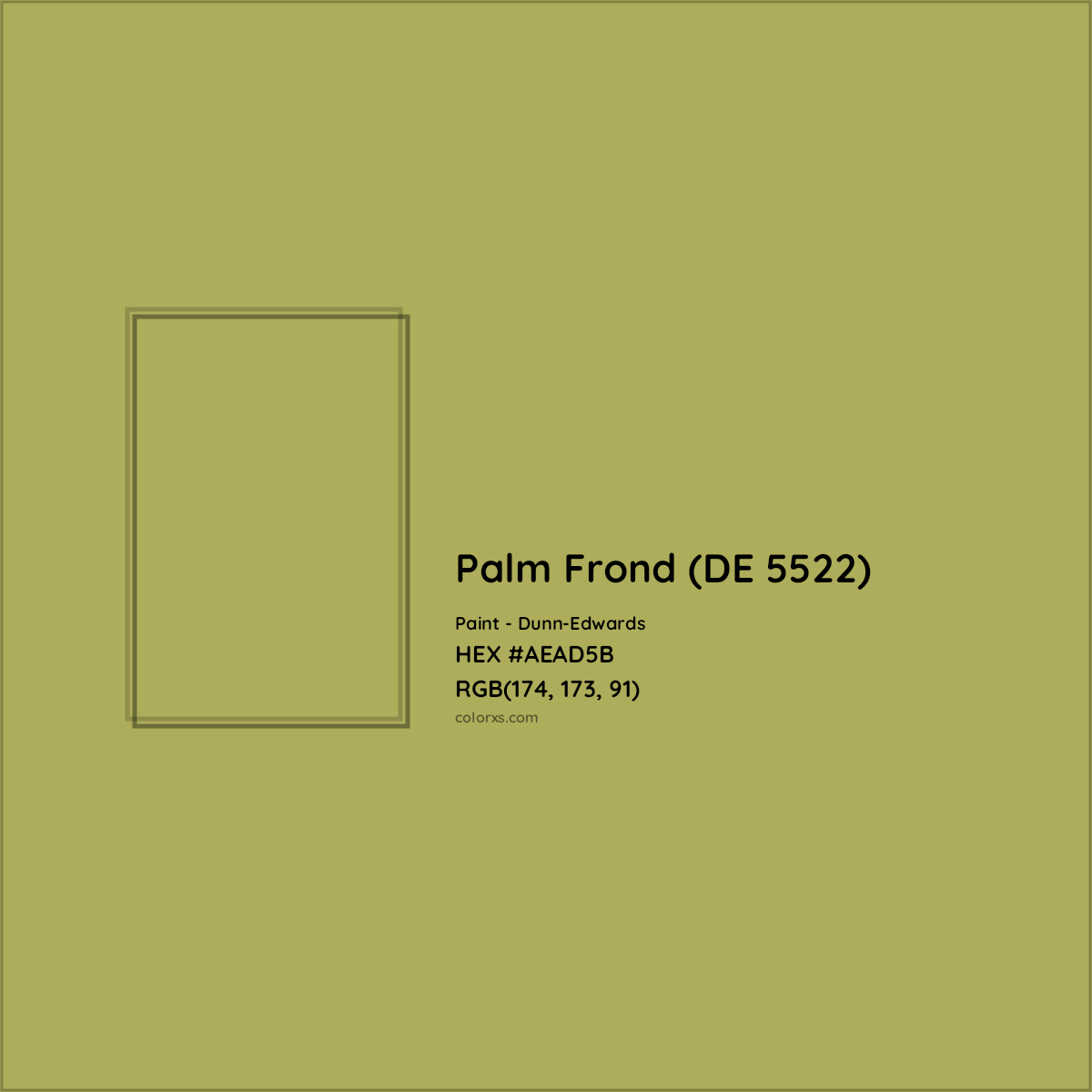 HEX #AEAD5B Palm Frond (DE 5522) Paint Dunn-Edwards - Color Code
