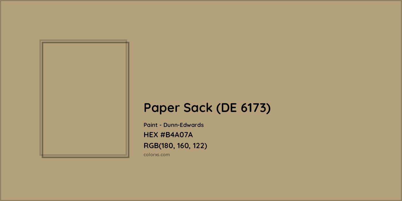 HEX #B4A07A Paper Sack (DE 6173) Paint Dunn-Edwards - Color Code