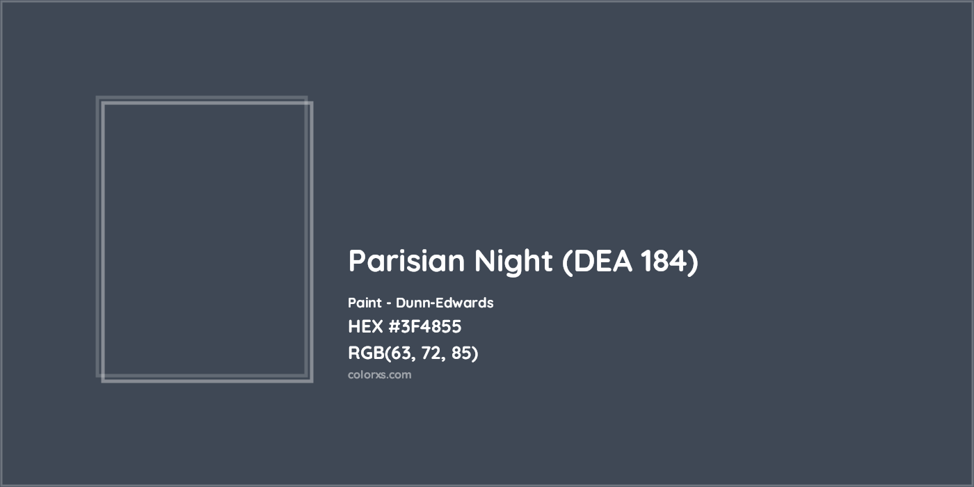 HEX #3F4855 Parisian Night (DEA 184) Paint Dunn-Edwards - Color Code