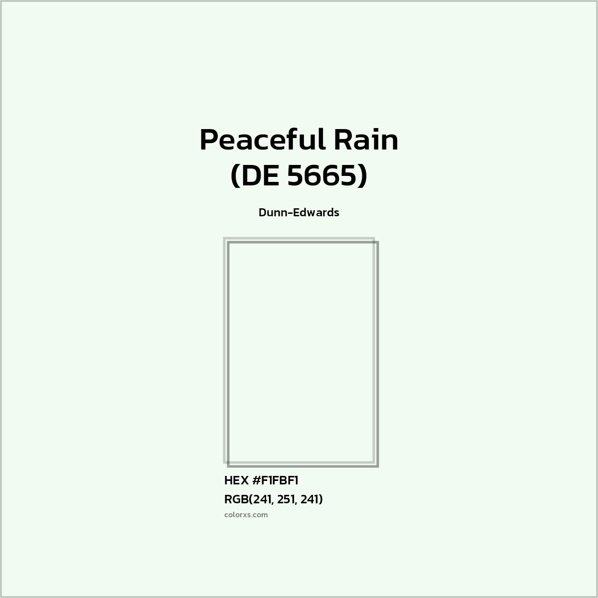HEX #F1FBF1 Peaceful Rain (DE 5665) Paint Dunn-Edwards - Color Code