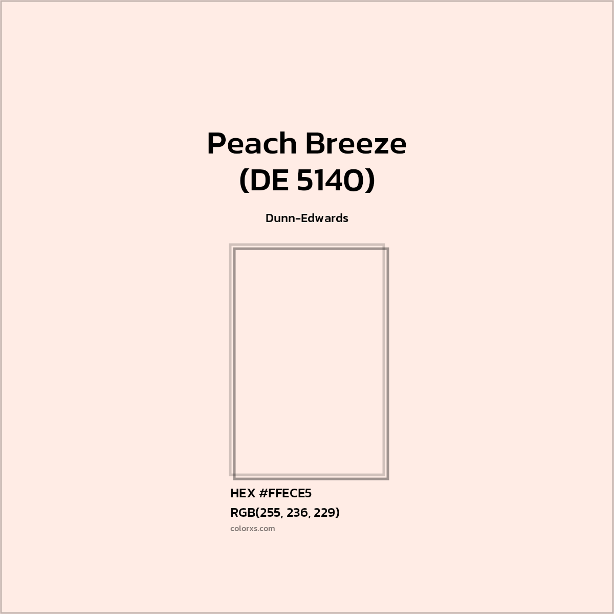 HEX #FFECE5 Peach Breeze (DE 5140) Paint Dunn-Edwards - Color Code