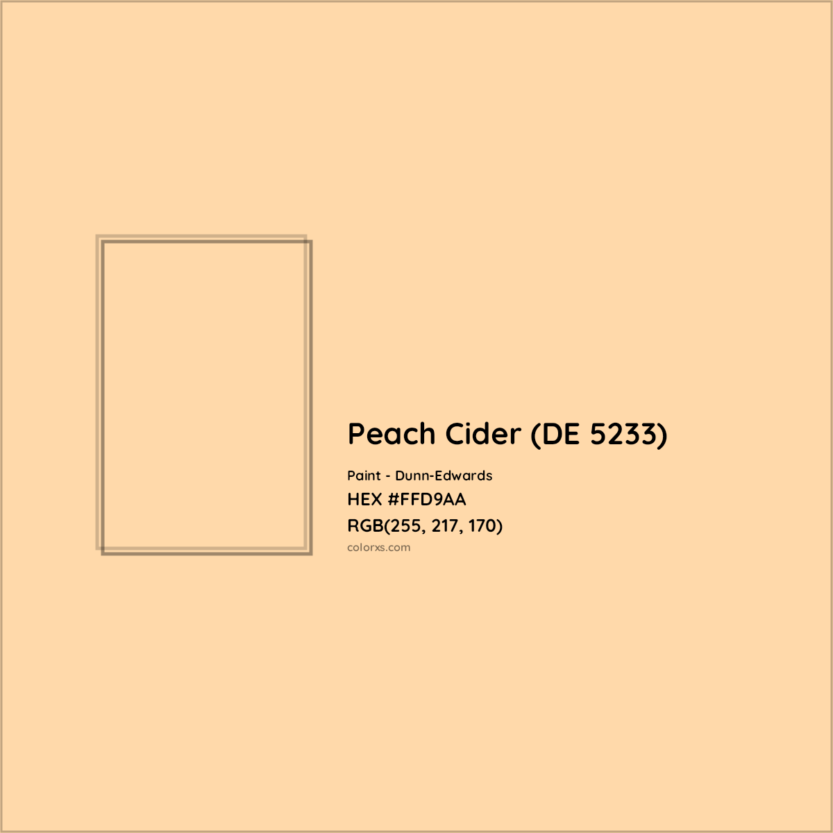 HEX #FFD9AA Peach Cider (DE 5233) Paint Dunn-Edwards - Color Code