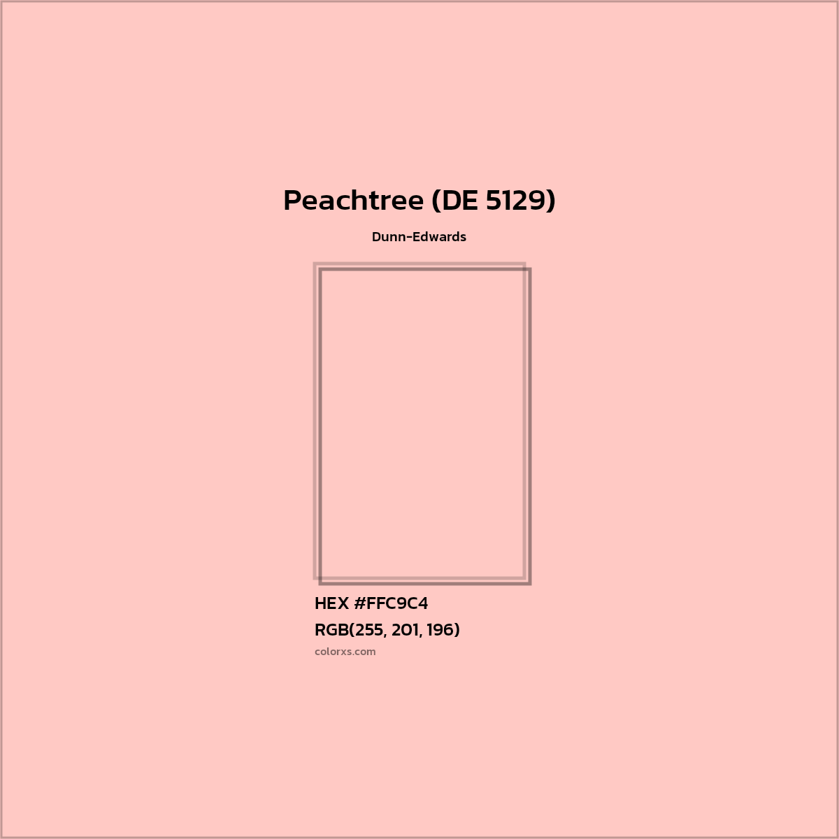 HEX #FFC9C4 Peachtree (DE 5129) Paint Dunn-Edwards - Color Code