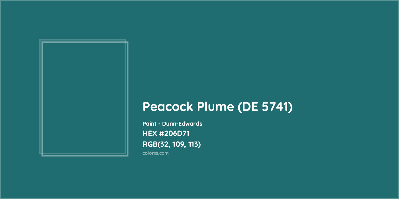 HEX #206D71 Peacock Plume (DE 5741) Paint Dunn-Edwards - Color Code