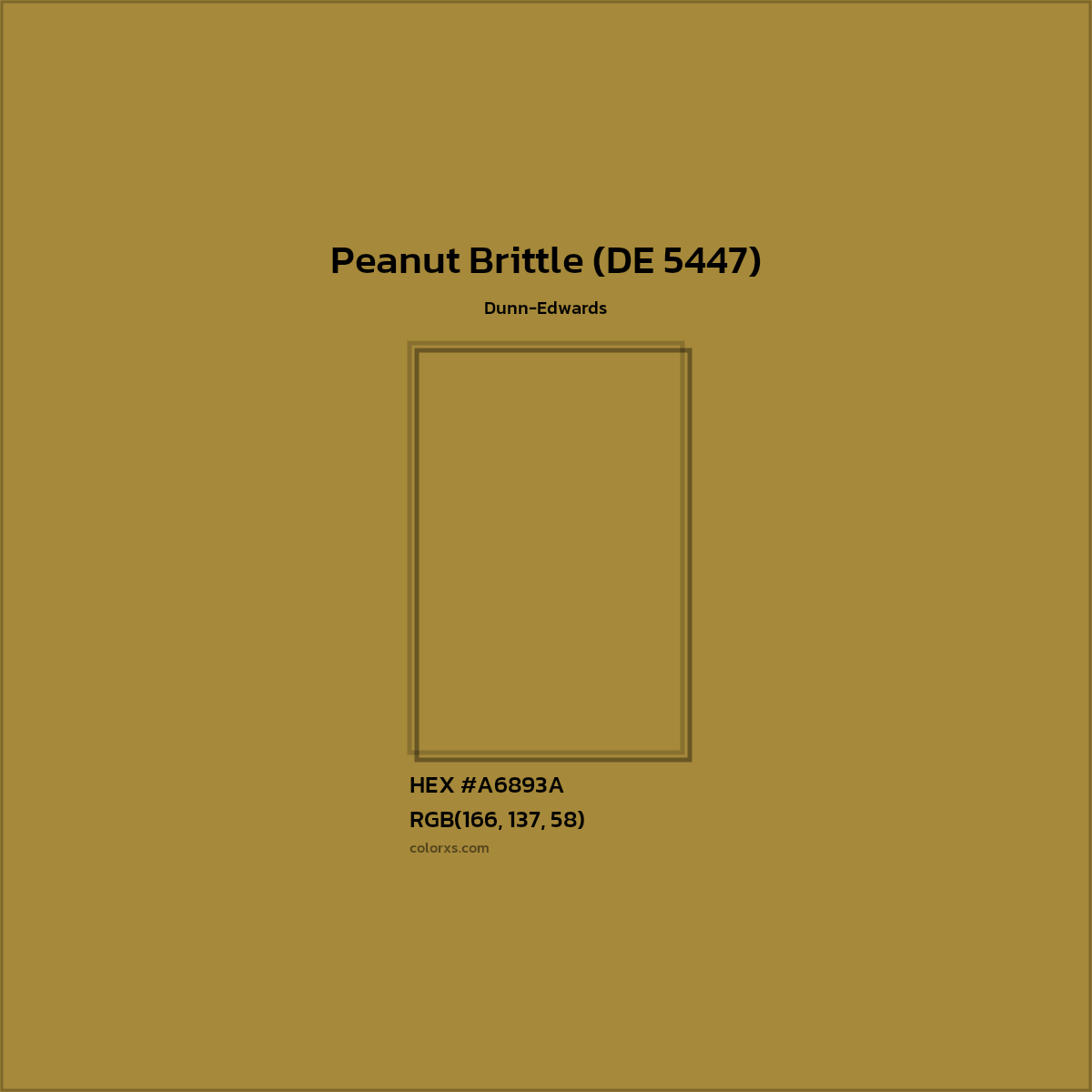 HEX #A6893A Peanut Brittle (DE 5447) Paint Dunn-Edwards - Color Code