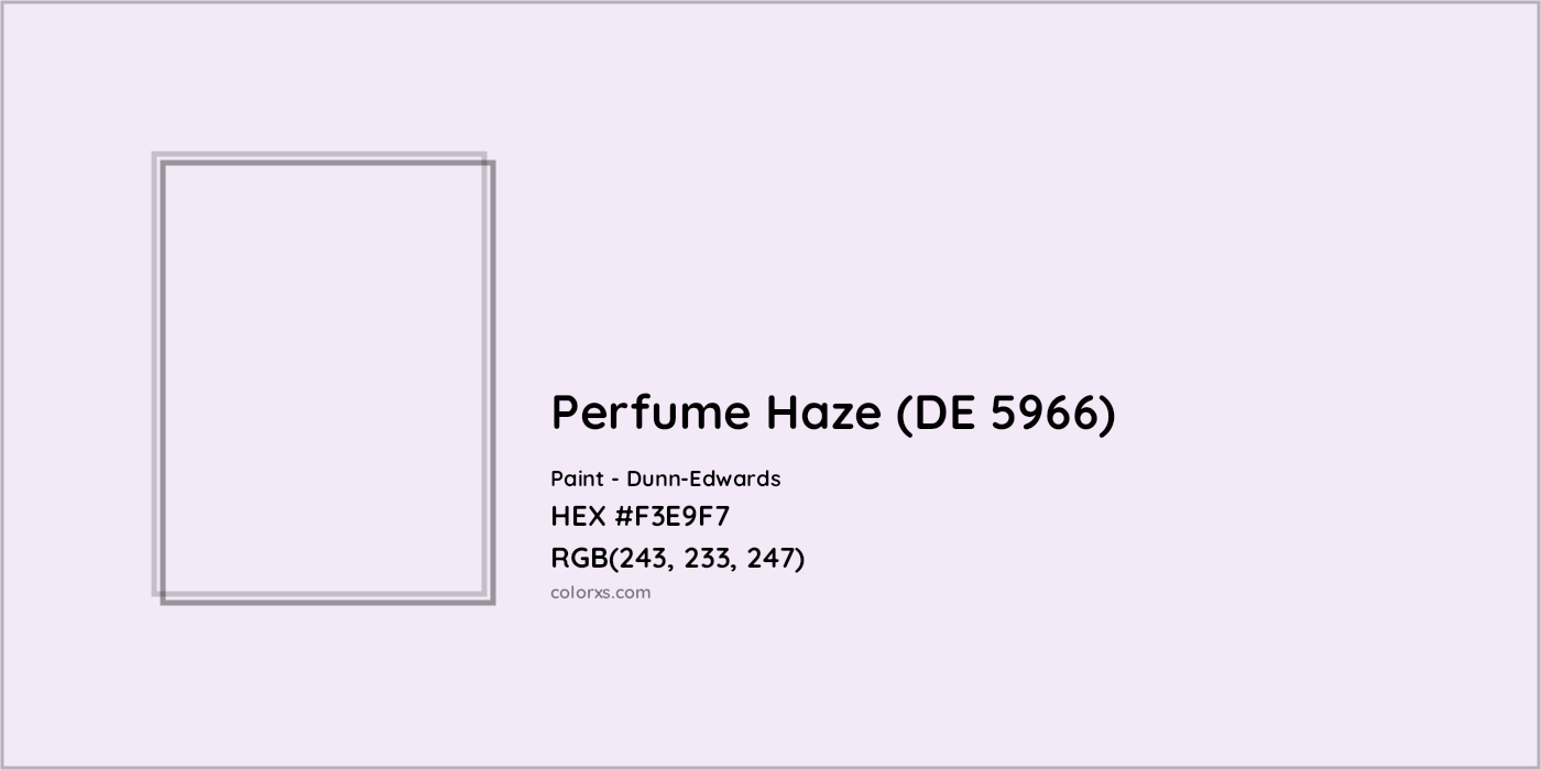 HEX #F3E9F7 Perfume Haze (DE 5966) Paint Dunn-Edwards - Color Code