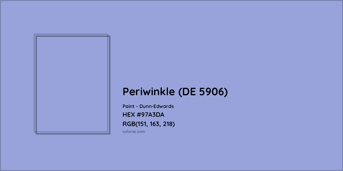 HEX #97A3DA Periwinkle (DE 5906) Paint Dunn-Edwards - Color Code